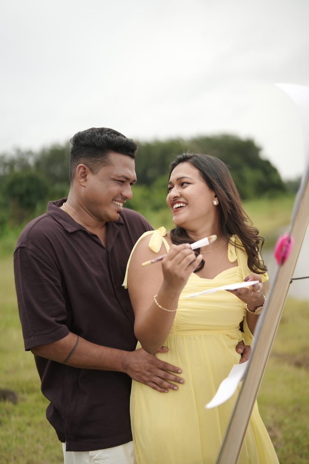 Shinoj and Akhila celebrating together
